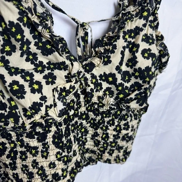 Topshop Women’s V-Neck Cropped Top Floral Sleeveless Size 8 - Picture 2 of 7